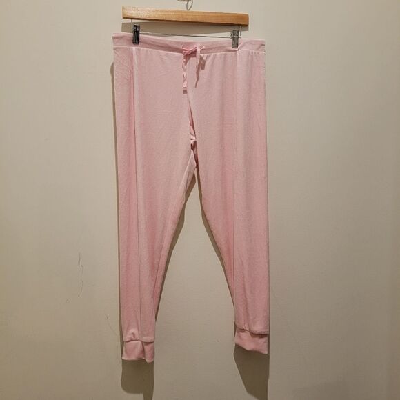 Juicy Couture Pink Bedazzle JUICY Spellout Jogger Set Sleepwear Loungewear LARGE - Picture 7 of 9